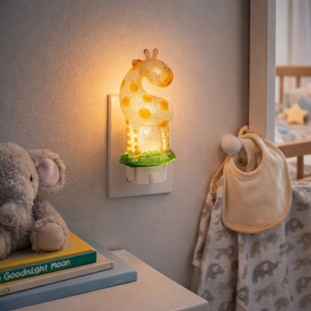 Ganz Midwest CBK Giraffe Bubbled‎ Glass Night Light Plug In Nursery Kids  NEW